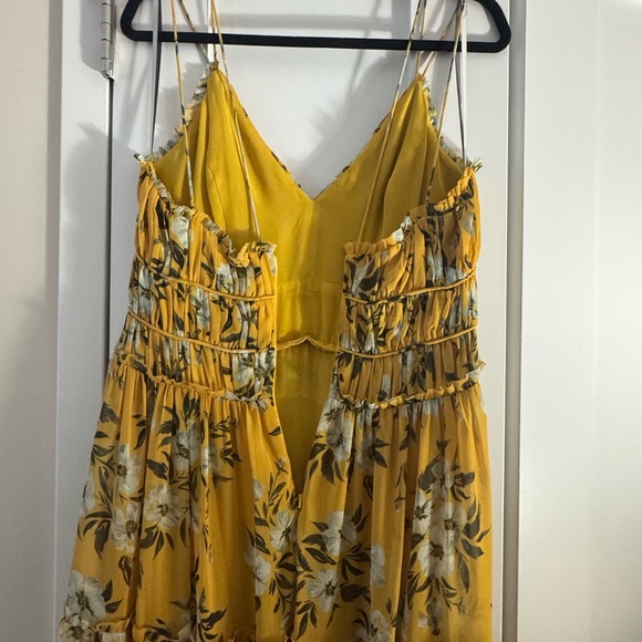 Monique Lhuillier ML Floral Yellow Maxi Dress - 10 - Picture 6 of 6